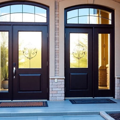 Stylish Anderson doors enhance modern home entrance.