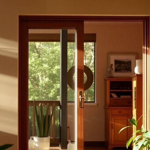 Cozy interior with an insulated sliding glass door.