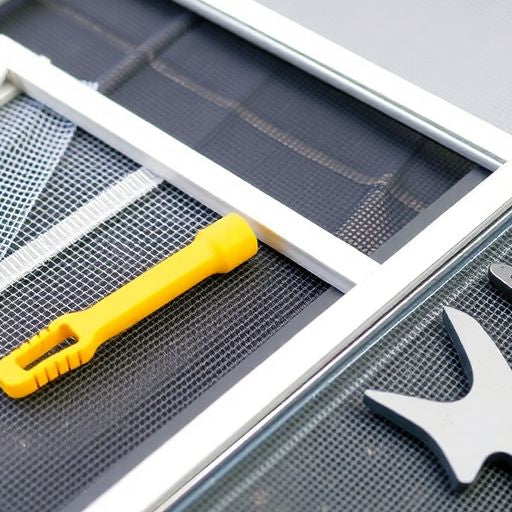 Various window screen repair parts on a clean surface.