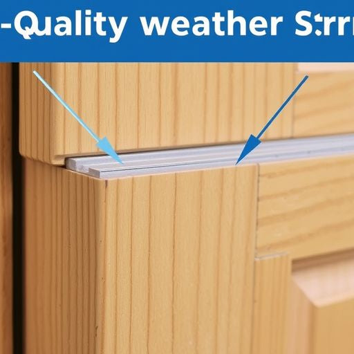 Wooden door with weather stripping