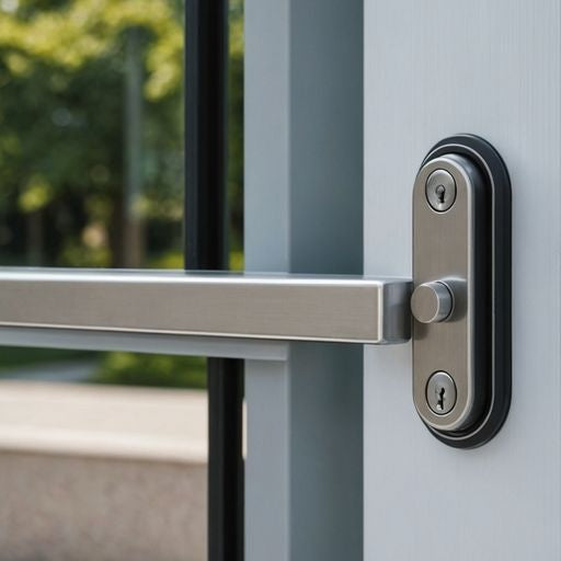 Modern sliding glass door with secure lock