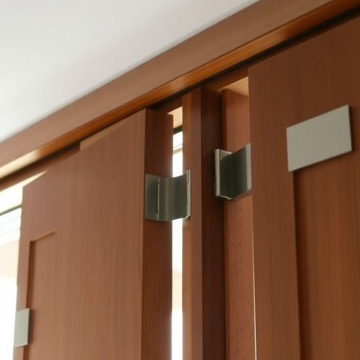 Bifold doors with smooth operation and wooden finish.