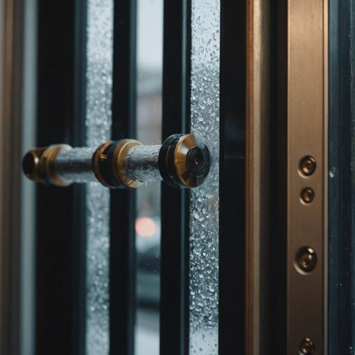 Door with weather strips for energy savings