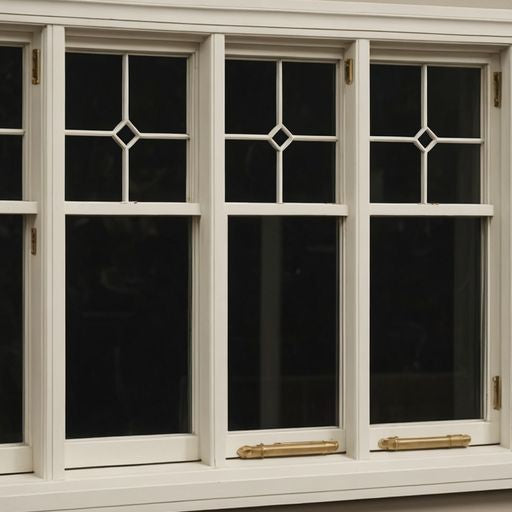 Vintage 1984 Anderson casement window close-up