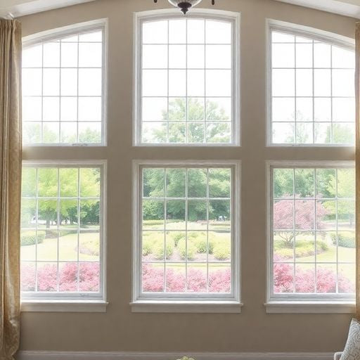 Elegant transom windows in a stylish interior space.