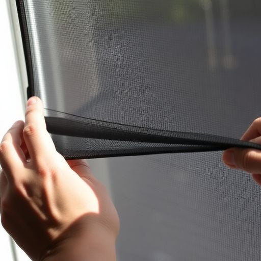 Person removing window screen without causing damage.