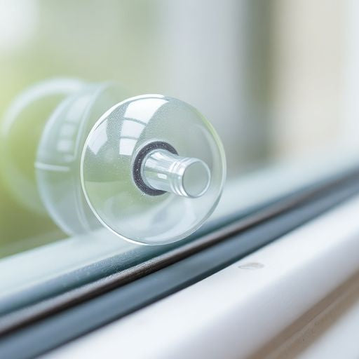 Close-up of glazing bead in window frame.