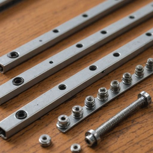 Sliding glass door track repair parts close-up