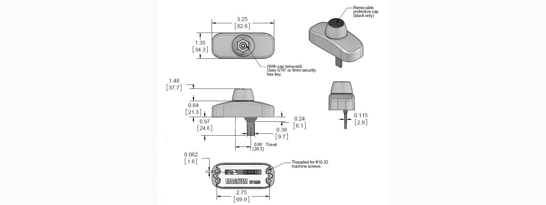 WRS Caldwell Euro Custodial Maintenance Handle with Post Drive - White