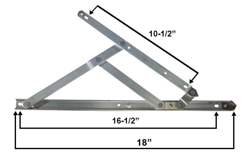 WRS Truth Hardware 18" Aluminum 4-Bar Hinge with Stop