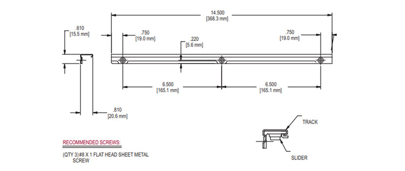 WRS Truth Casement Operator Track - 14.50"