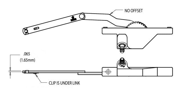 WRS Truth Left or Right Hand Dyad Awning Casement Operator - Clay (No Offset, Clip Under)
