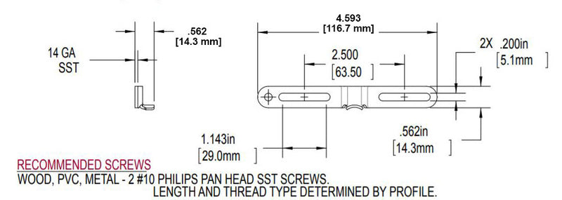 WRS Truth Hardware Stainless Steel Casement Keeper - 9/16" Height