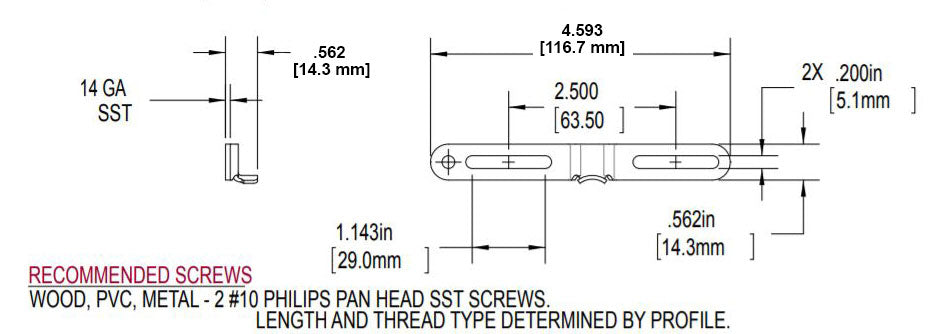 WRS Truth Hardware Stainless Steel Casement Keeper - 9/16" Height