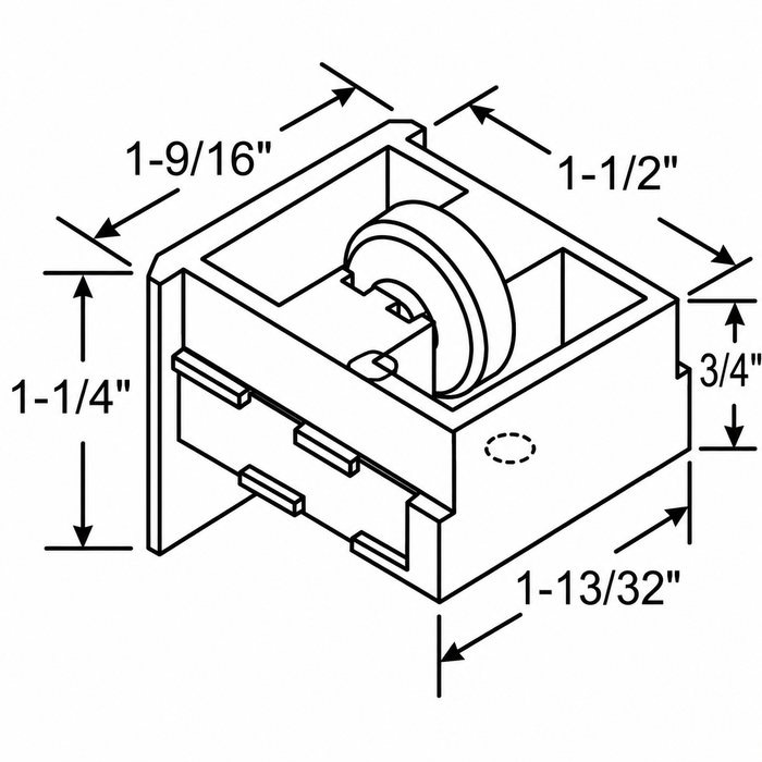 WRS 1-3/4" Sliding Window Roller Assembly