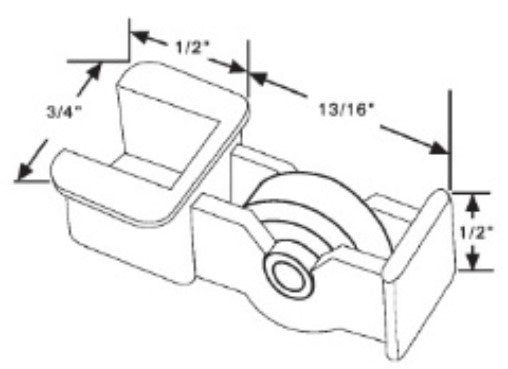 WRS Sliding Window Roller  -  17/32" Diameter Wheel