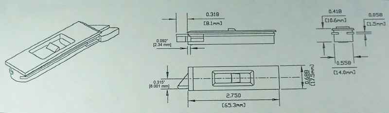 WRS Recessed 2.75" Tilt Latch Set for Double Hung Windows  -  White