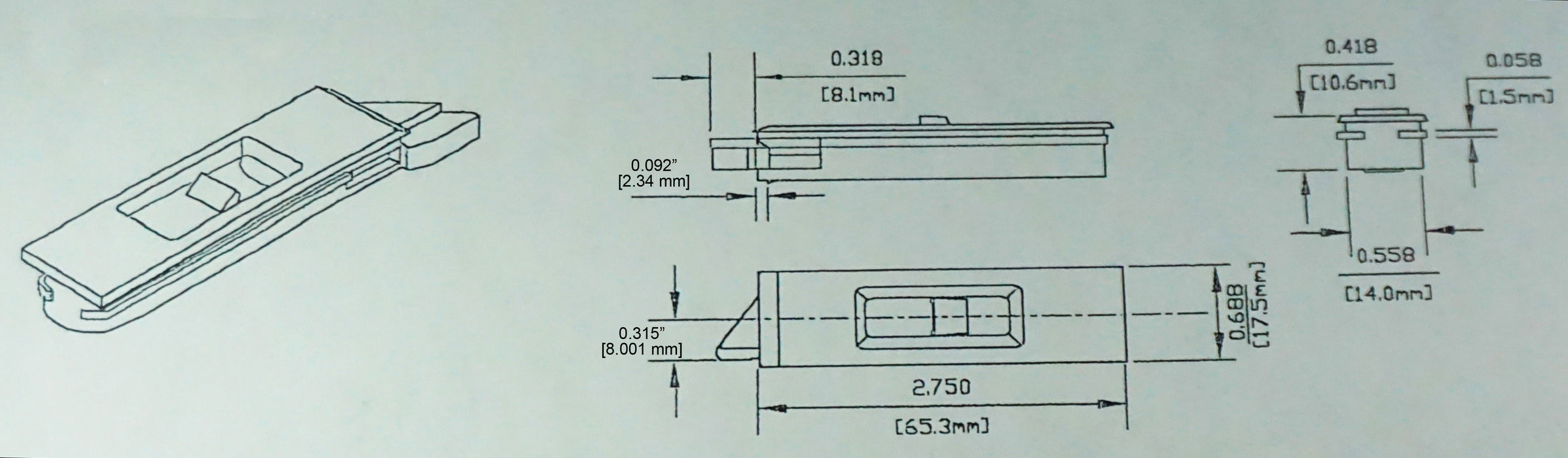 WRS Recessed 2.75" Tilt Latch Set for Double Hung Windows - White