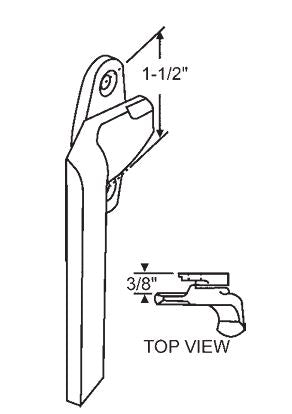 WRS Keller 1-1/2" Non-Handed Hopper Cam Handle - White Plastic