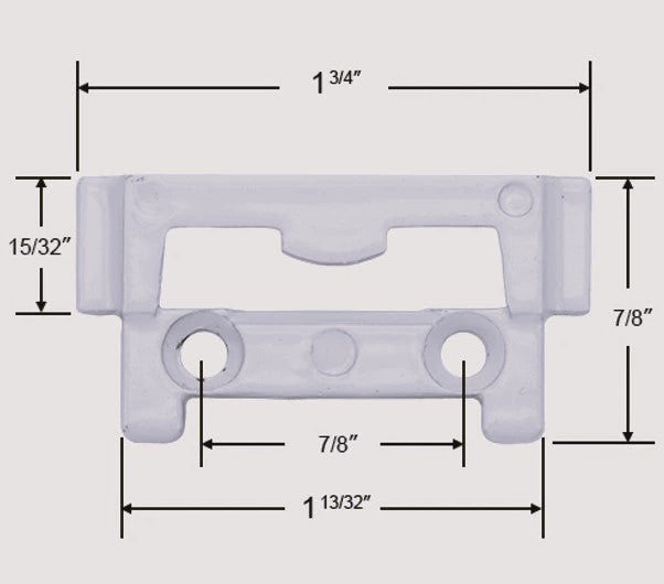 WRS 7/8" Face Mounted Keeper  -  White