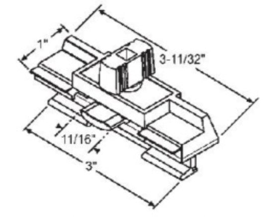 WRS Superior 3-11/32" Adjustable Slider Latch  -  White