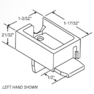 WRS Reynolds Left or Right Hand Lower Sash Block with Roller Housing - White