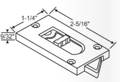 WRS 2-5/16" White Tilt Latch  -  Reversible