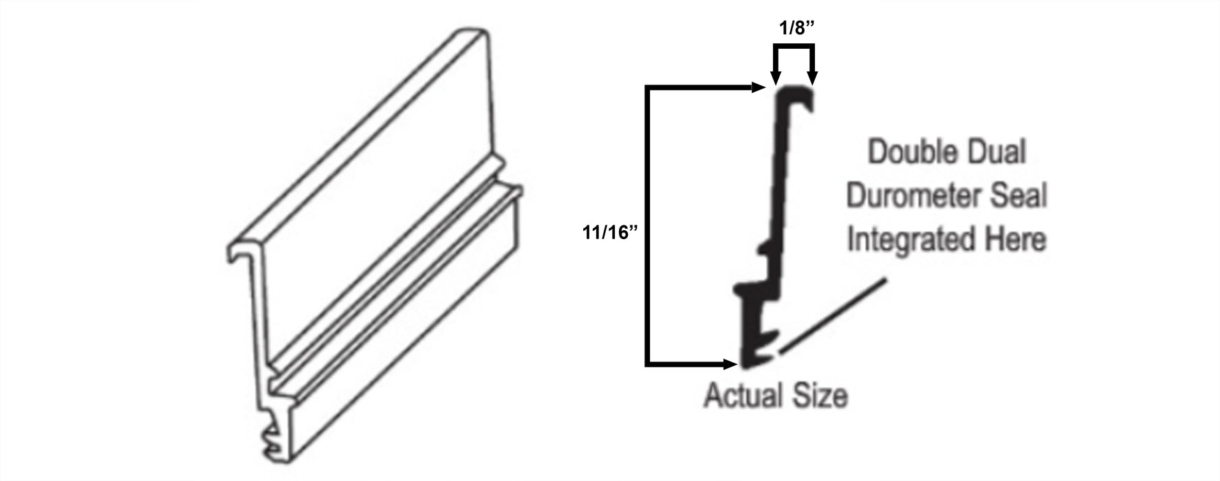 WRS Acorn 2300 Series New Style Black Rigid Glazing Bead - 5 Ft Stick