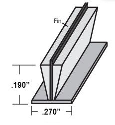 WRS .270" x .190" Grey Weatherstripping with Fin  -  24 Ft Roll