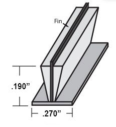 WRS .270" x .190" Grey Weatherstripping with Fin - 24 Ft Roll