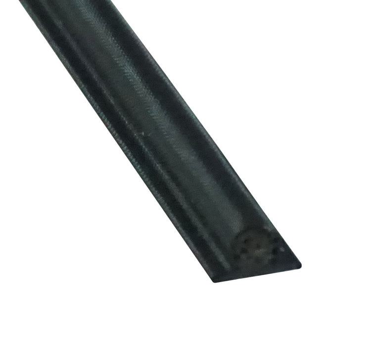 WRS .190" x .141" Black Bulb Seal Weather Stripping - 24 Ft Roll
