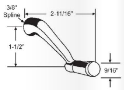 WRS Brown Operator Handle  -  3/8" Spline