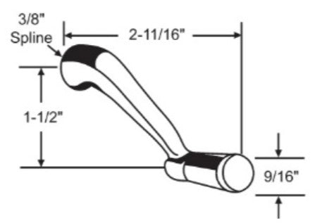 WRS White Operator Handle - 3/8