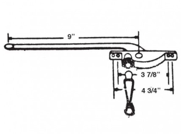 WRS Thorn Aluminum 9" Single Arm Operator and Handle Set  -  Right Hand