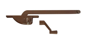WRS 9" Left or Right Hand Face Mounted Casement Operator and Handle Set - Brown
