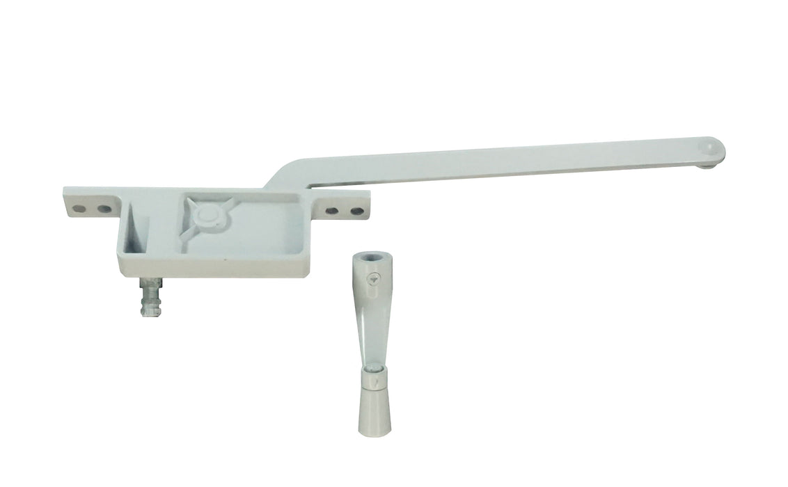 WRS 9" Left or Right Hand Single Arm Casement Operator and Handle Set - White