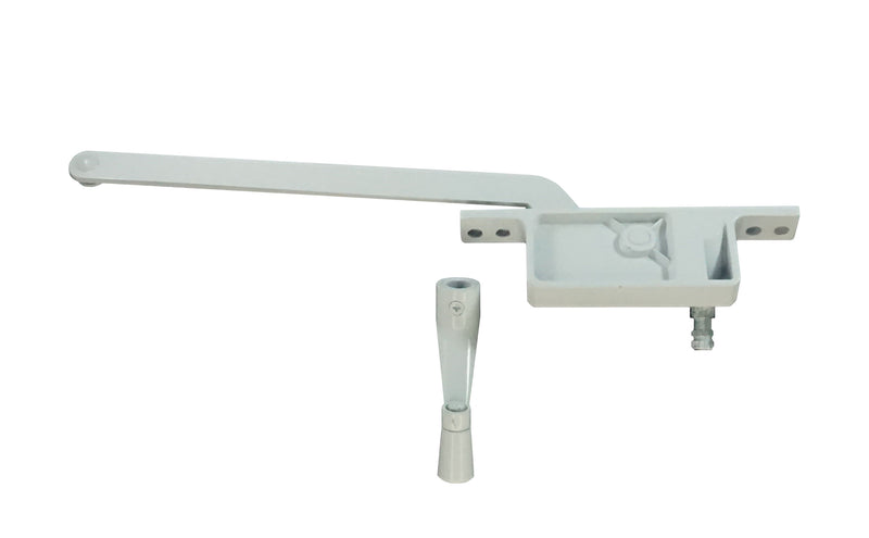 WRS 9" Left or Right Hand Single Arm Casement Operator and Handle Set - White
