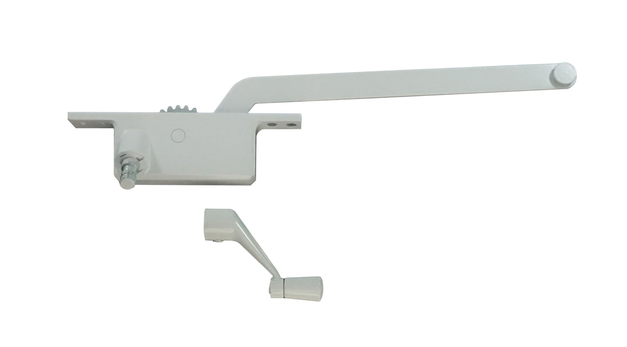 WRS 9" Left or Right Hand Single Arm Casement Operator and Handle Set - White