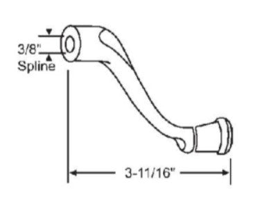 WRS Brown Awning Operator Crank Handle  -  3/8" Spline