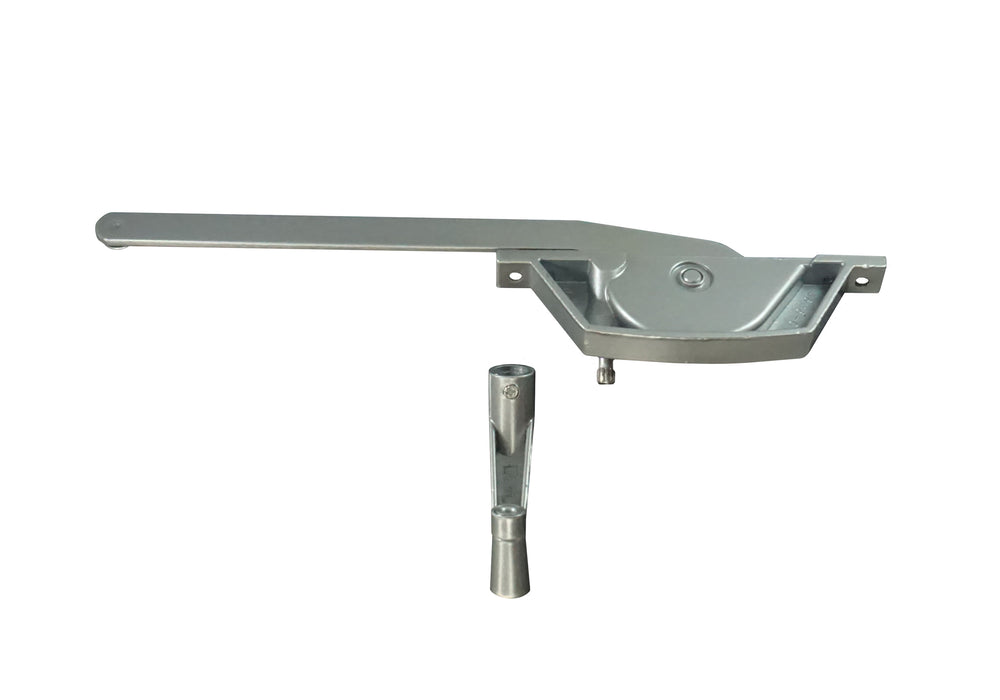 WRS Fenestra 9" Left or Right Hand Single Arm Face Mounted Casement Operator and Handle Set - Aluminum
