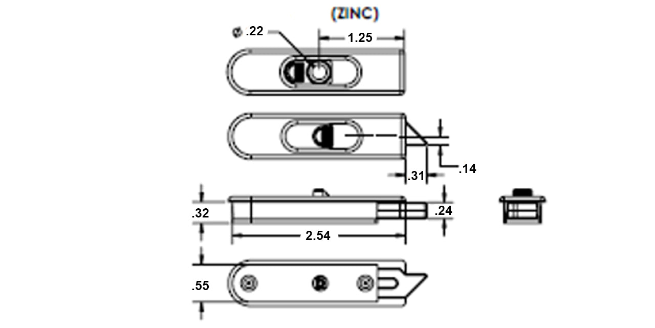 WRS Truth Hardware Metal Tilt Latch Set - 2-5/8"