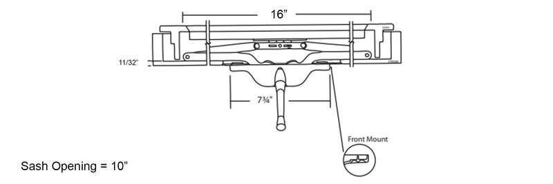 WRS Truth Front Mount 16" Scissor Arm Awning Operator - White