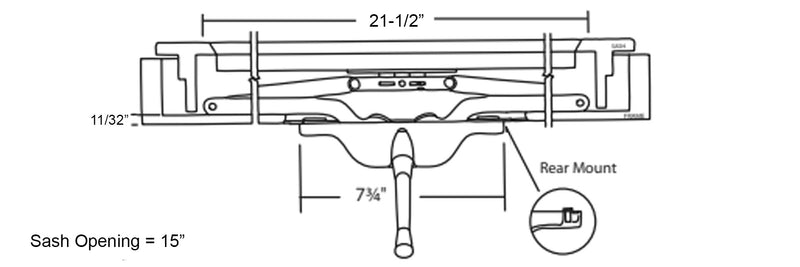WRS Truth Rear Mount 21-1/2" Scissor Arm Awning Operator - White