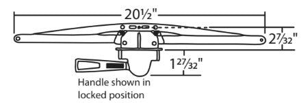 WRS 20-1/2" Single Pull Lever Awning Operator - Bronze