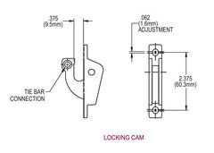 WRS Truth Hardware 3/8" Casement Secondary Lock/Cam - Bronze