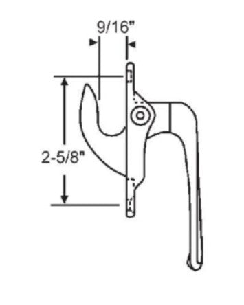 WRS 2-5/8" Right Hand Casement Locking Handle  -  White Bronze