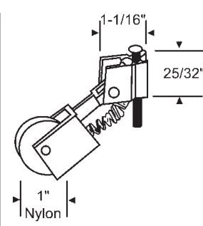 WRS Miller Screen Door Roller  -  1" Nylon Wheel