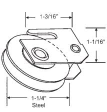 WRS Steel Sliding Door Roller - 1-1/4" Wheel