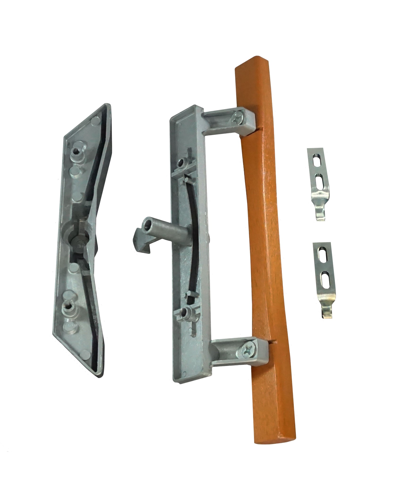 Wrs Aluminum Patio Door Handlelock Set Wooden Handle — Window Hardware Direct 2844