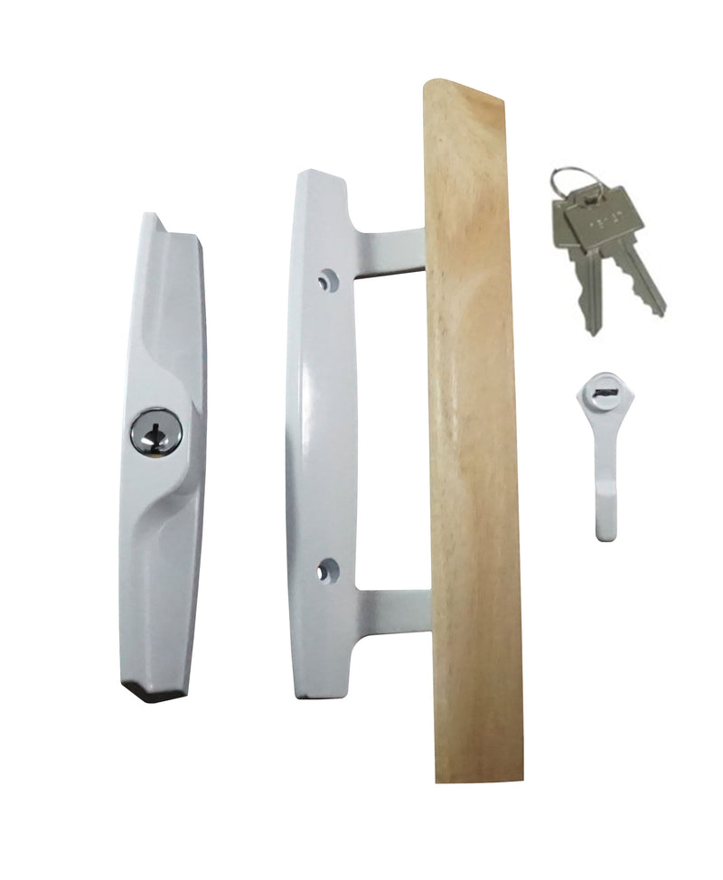 WRS Sash Controls Patio Door Handle/Lock Assembly with Key Cylinder - Black or White